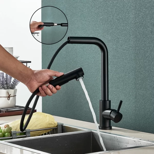 Wasserhahn K Che Schwarz Matt Edelstahl Amatur K Che Drehbar Mit