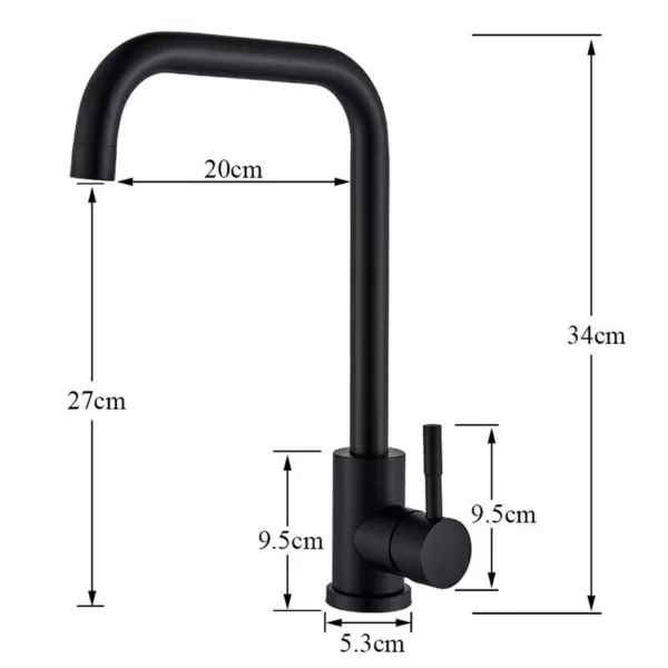 WOOHSE Küchenarmatur Edelstahl Mit Drehbarem Auslauf, 360° Drehbar Wasserhahn Küche, Armatur
